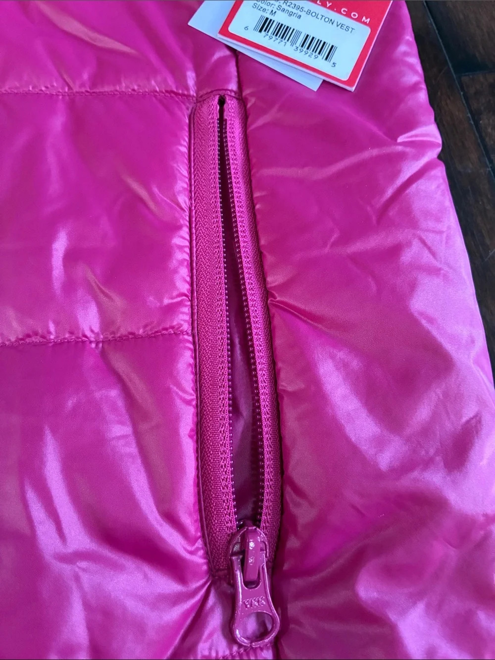 Redvanly Bolton Vest Sangria (Raspberry Mens M NWT Lightweight Quilted MSRP $275